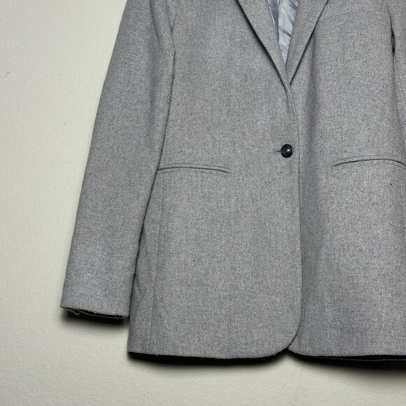 Banana Republic Prep Grey Blazer Coat Jacket Men OS Formal Minimal Slim Fit Wool - Picture 8 of 10